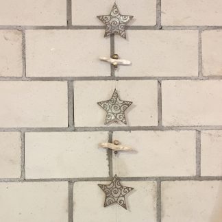 Sterngirlande in Glittersilber und Taupe