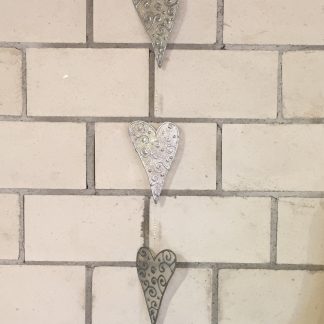 Herz Girlande in Glittersilber und Silber